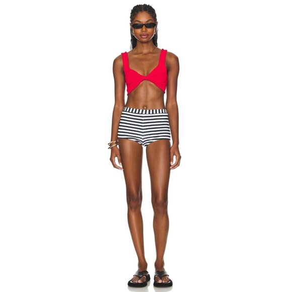 Hunza G Juno Bikini Top in Red One Size New Womens - Picture 1 of 10